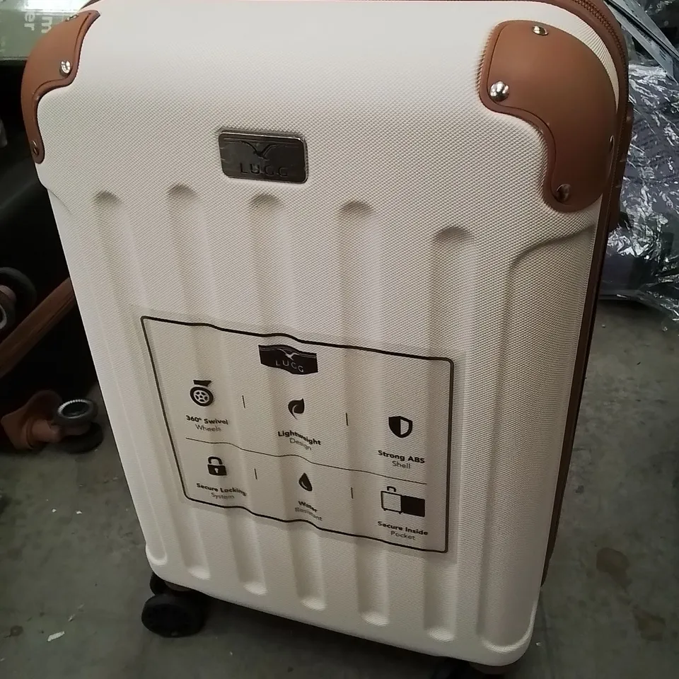 LUGG SKYWANDER 20INCH TRAVEL SUITCASE CREAM WITH BROWN