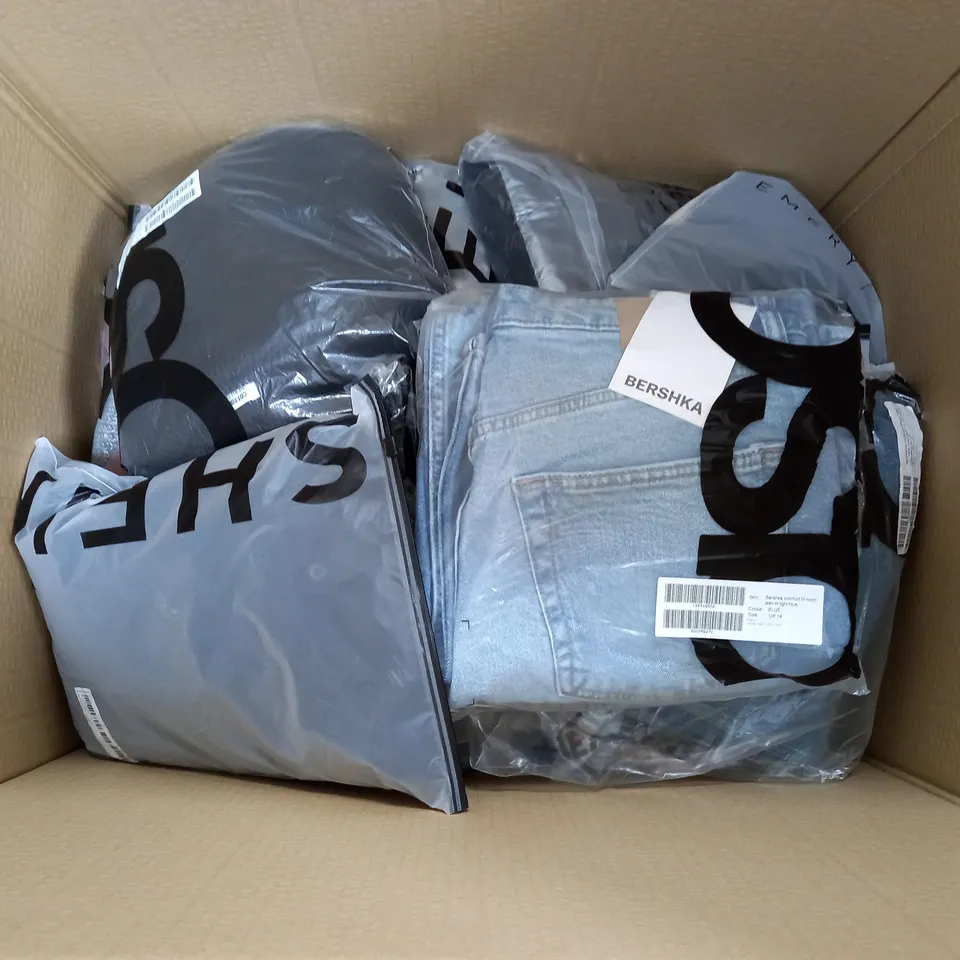 BOX OF APPROXIMATELY 20 SHEIN, ASOS AND EMERY ROSE ITEMS OF CLOTHING