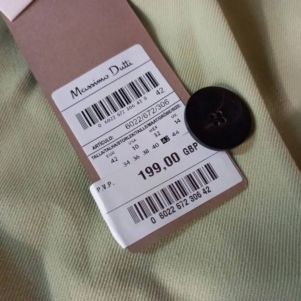 MASSIMO DUTTI LIGHT GREEN BLAZER - UK 14