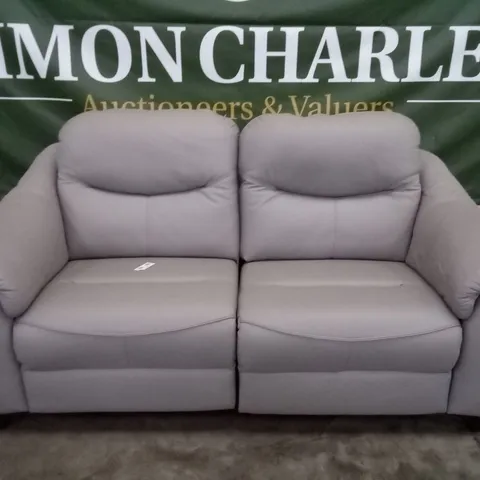 DESIGNER G PLAN JACKSON 3 SEATER ELECTRIC RECLINER DBL SOFA - CAMBRIDGE GREY LEATHER