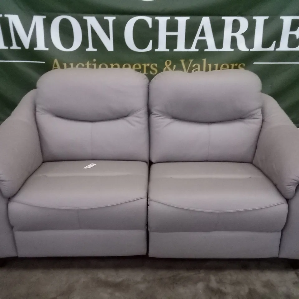 DESIGNER G PLAN JACKSON 3 SEATER ELECTRIC RECLINER DBL SOFA - CAMBRIDGE GREY LEATHER 