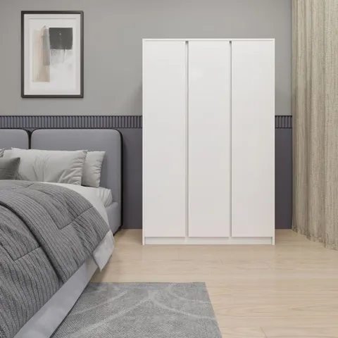 BOXED MALVERN 3 DOOR WARDROBE - WHITE (3 BOXES)