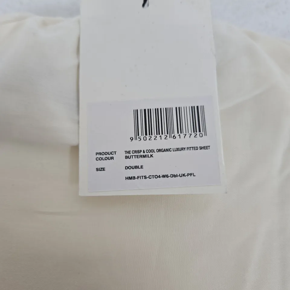 RISE & FALL ORGANIC LUXURY FITTED SHEET BUTTERMILK – DOUBLE
