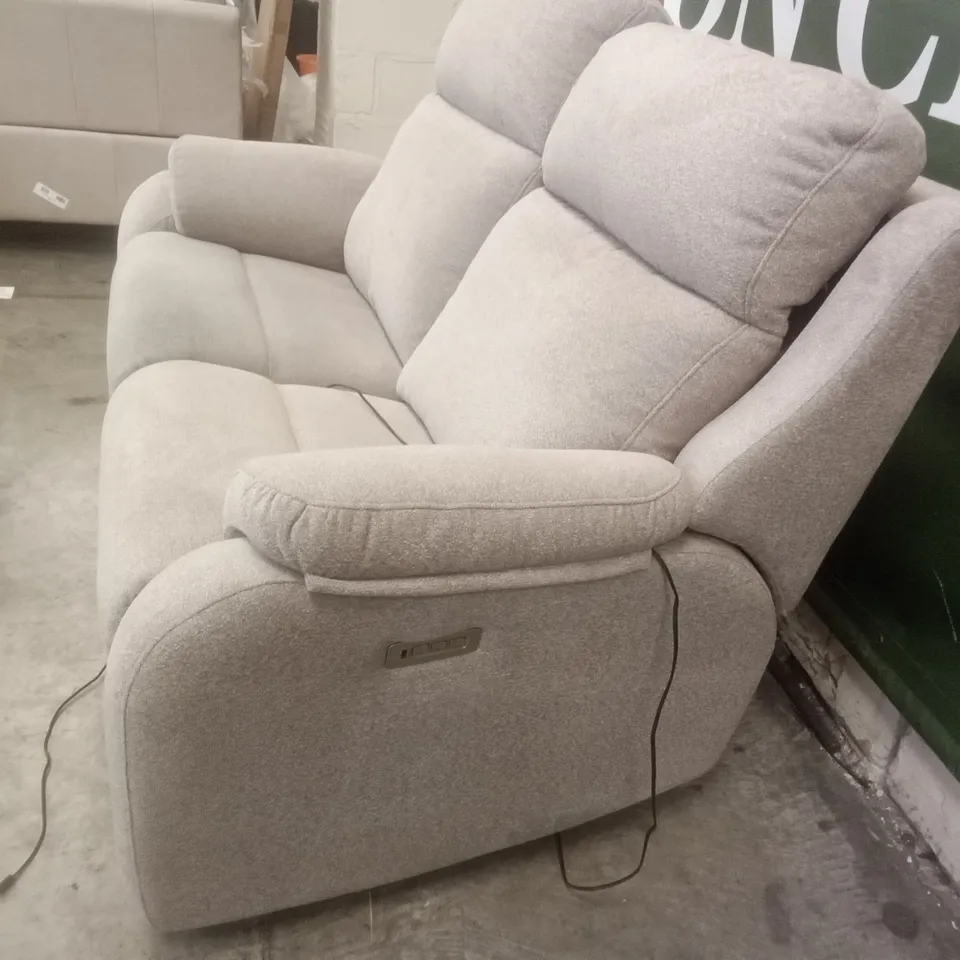 DESIGNER G PLAN MADE KINGSBURY 2 SEATER ELECTRIC RECLINER DBL SOFA - GIROMA CAMEL FABRIC 