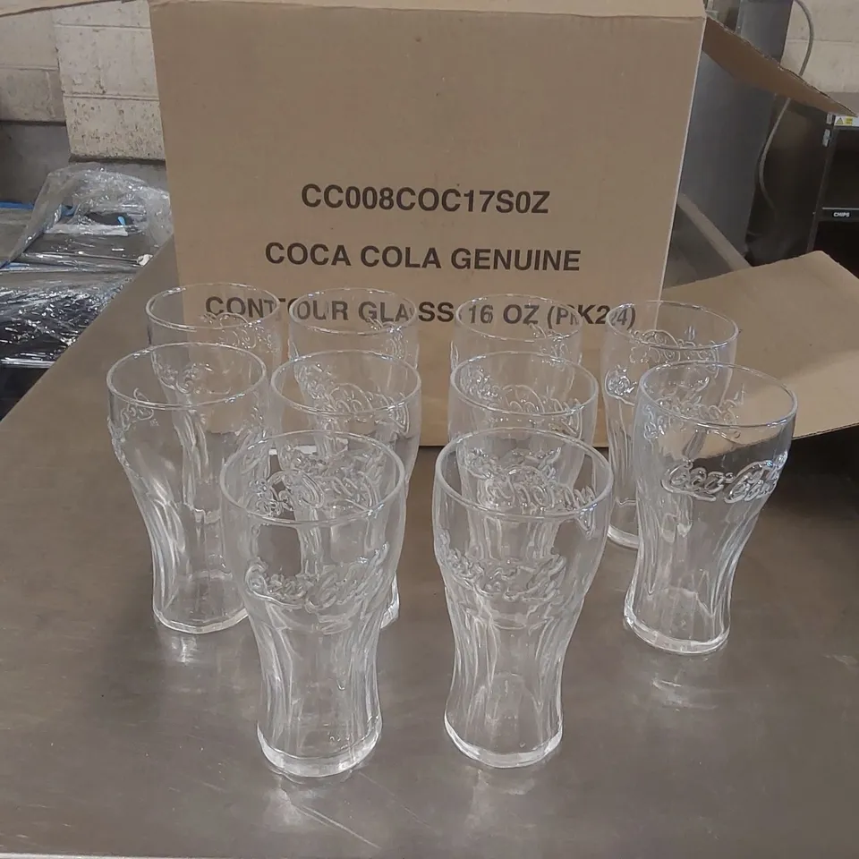 22x BOXED COCA COLA 16OZ GLASSES