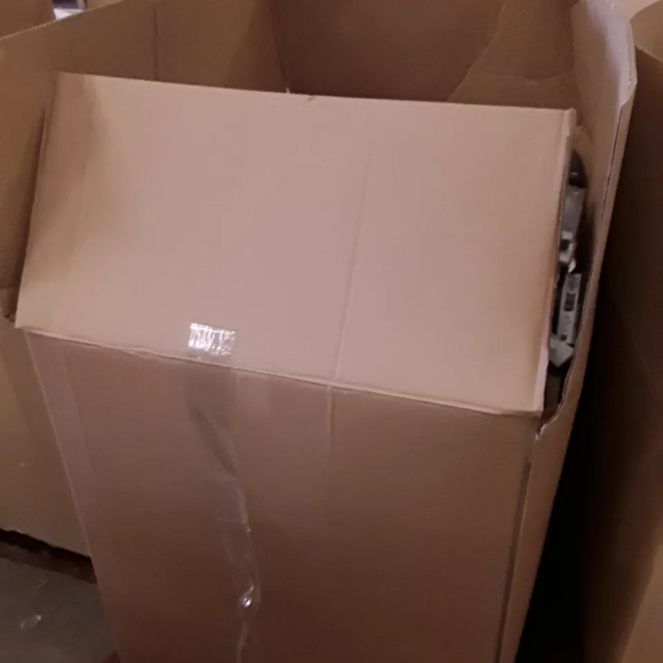 BOX OF ASSORTED ELECTRONIC PRODUCTS INCLUDING BIG BUTTON LANDLINE PHONE, KEYBOARDS, GAMING HEADSET, AERIAL