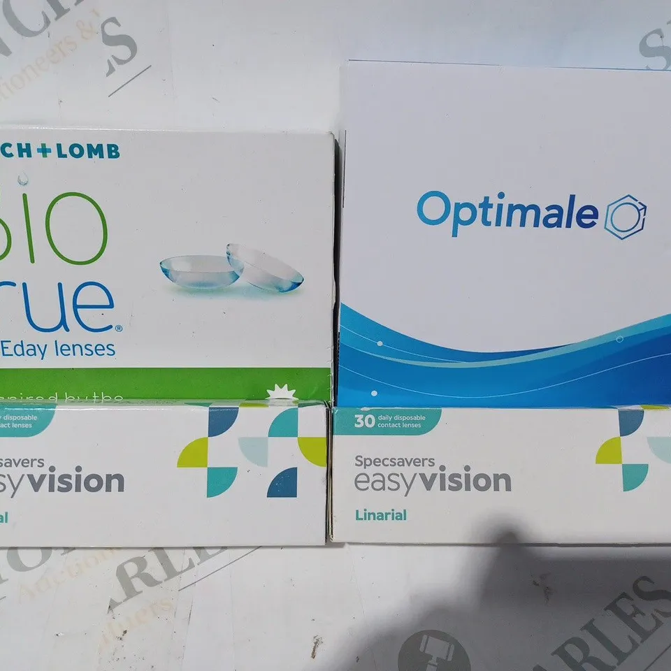 APPROXIMATELY 20 ASSORTED HOUSEHOLD ITEMS TO INCLUDE EASYVISION CONTACT LENSES, OPTIMALE CONTACT LENSES, ETC