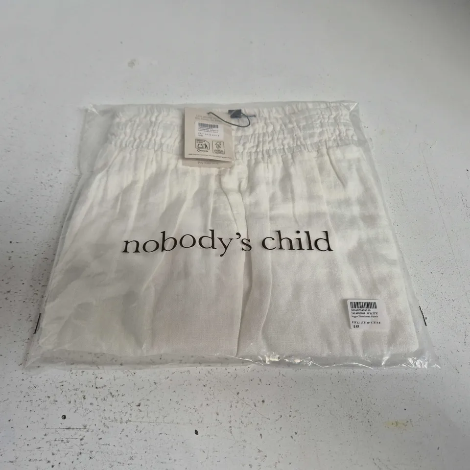 NOBODY'S CHILD JOPPA ELASTICATED SHORTS – WHITE, UK12
