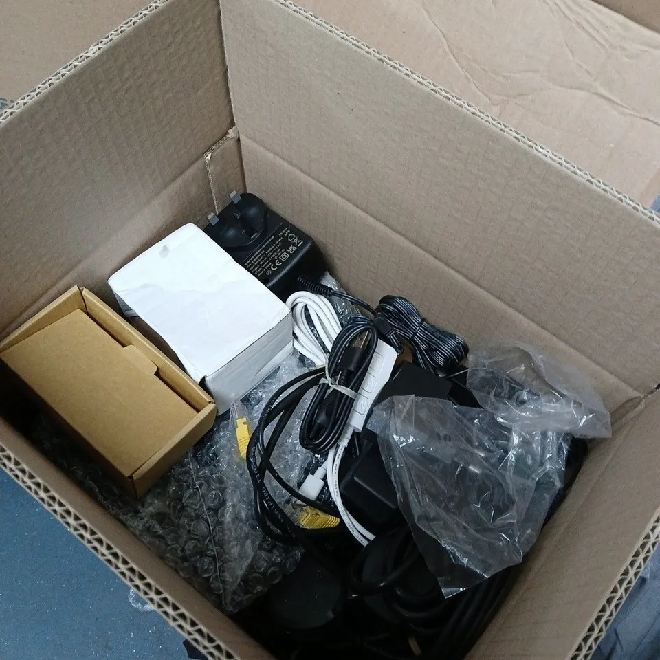HOME PHONE ADAPTERS & ACCESSORIES – CABLES, REMOTES & BOXED ADAPTERS BOX OF APPROXIMATELY 7 ITEMS .