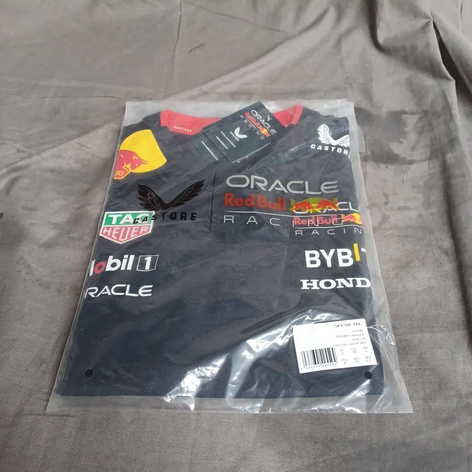 BAGGED CASTORE ORACLE REDBULL RACING WOMENS SET UP TEE IN NIGHT SKY SIZE 10