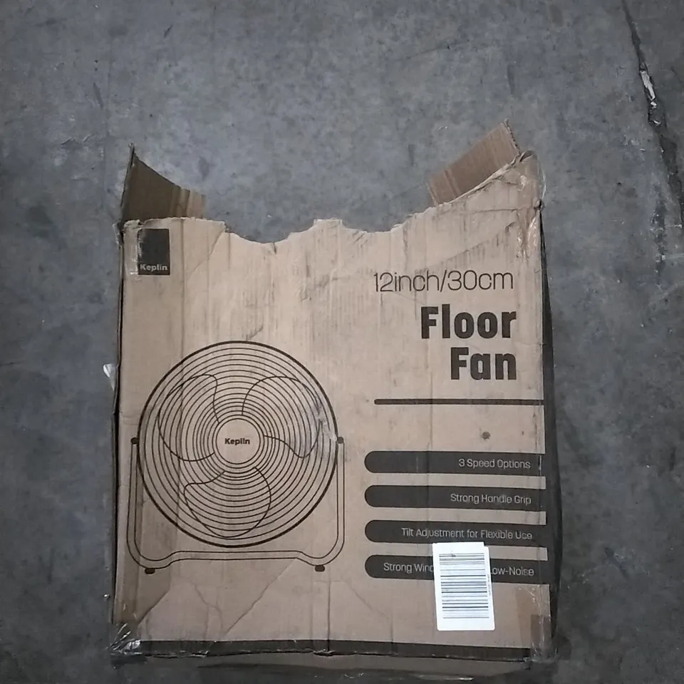 BOXED KEPLIN 12 INCH 3 SPEED FLOOR FAN