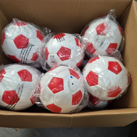 LOT OF 12 WHITE/RED FOOTBALLS