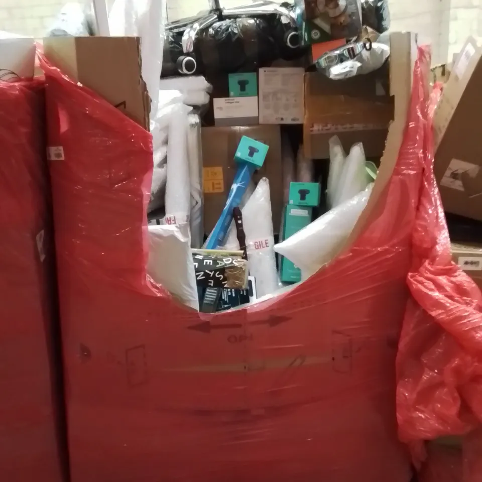 PALLET CONTAINING VARIOUS ASSORTED BOXED HOUSEHOLD ITEMS TO INCLUDE: LOGITECH WEBCAMS,  PORTABLE BLENDER, ADVENT CALENDARS, GOGGLES, PROTO-COL COLLAGEN SHOT AND LOTS MORE UNMARKED BOXED ITEMS 