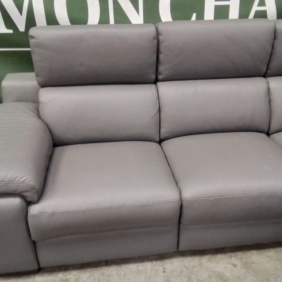 QUALITY DESIGNER ITALIAN MADE RICCARDO LEATHER ELECTRIC RECLINER CORNER SOFA