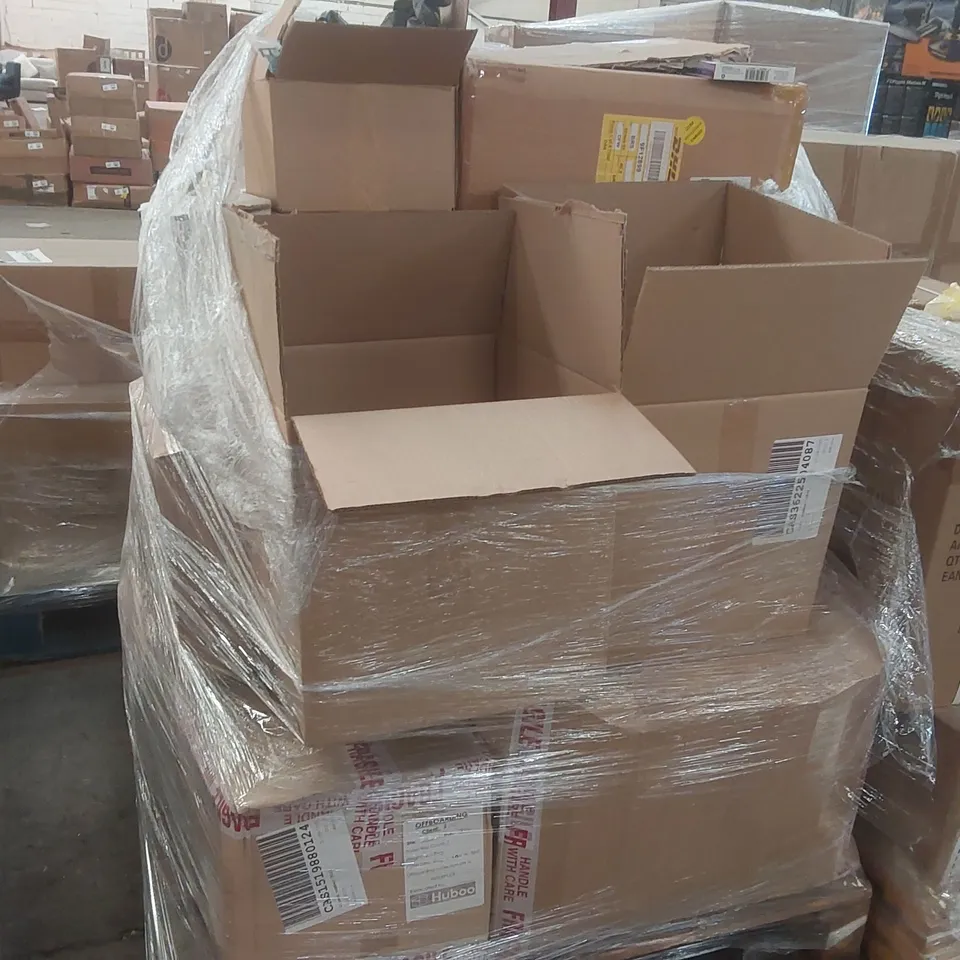 PALLET CONTAINING A LARGE QUANTITY OF ASSORTED ITEMS INCLUDING: ANTI-AGING SAMPLE KITS, PIGMENT FADER KITS, WATCH STRAPS ECT