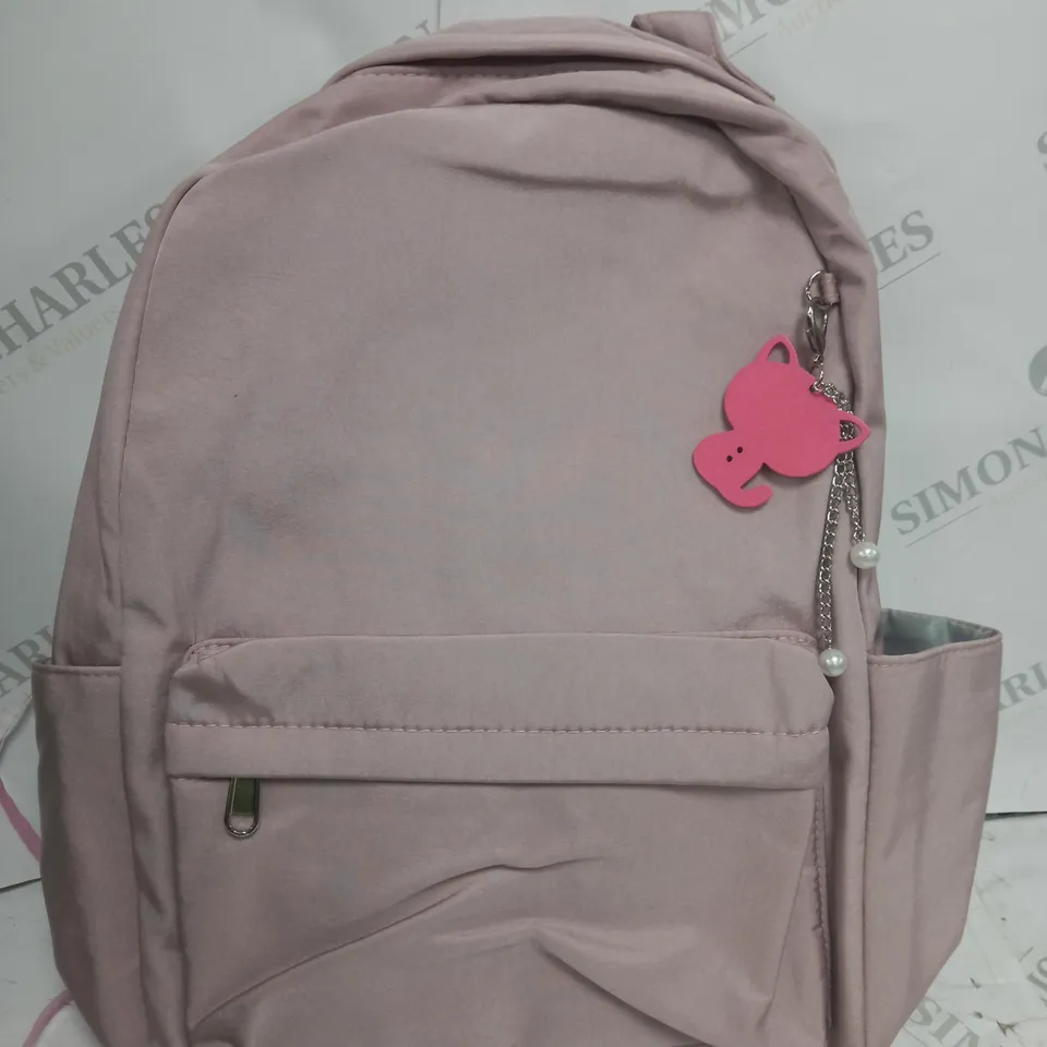 2 X SCHOOL BAG ONE PINK WITH CAT EMBLEM AND HAPPY KIDS DINOSAUR BAG 