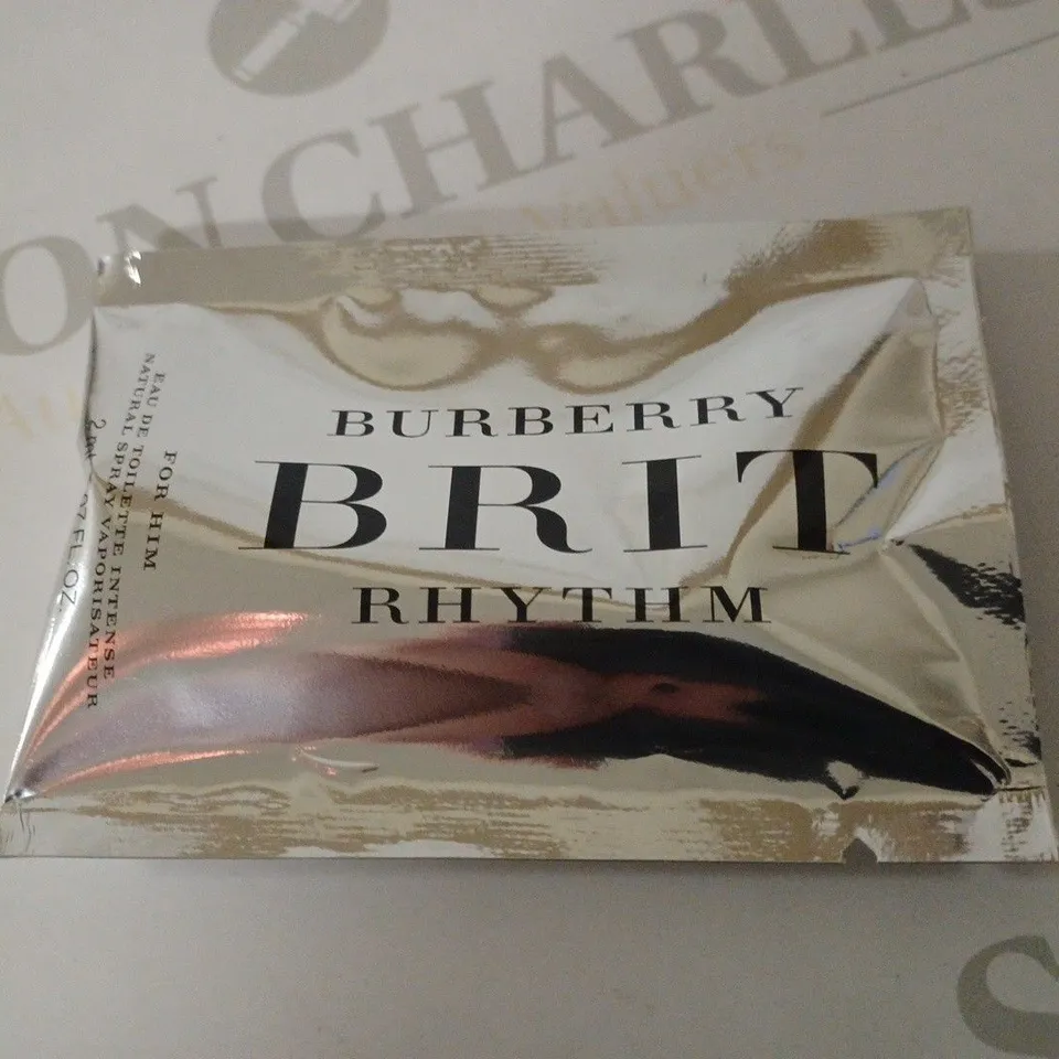 LOT OF APPROX 96 BURBERRY BRIT RHYTHM FOR MEN EAU DE TOILETTE 2 ML WITH ATOMIZER VIALS