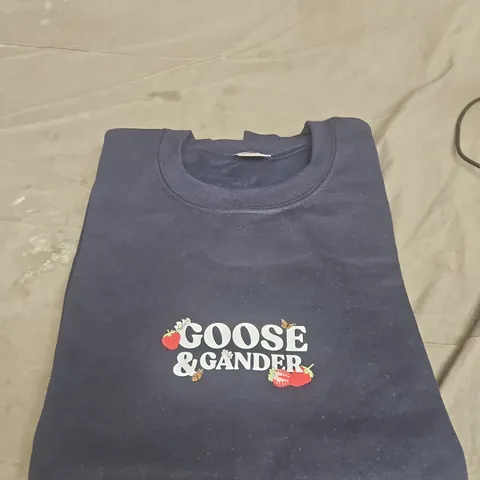GOOSE & GANDER NAVY SWEATSHIRT – UK SIZE LARGE (L)