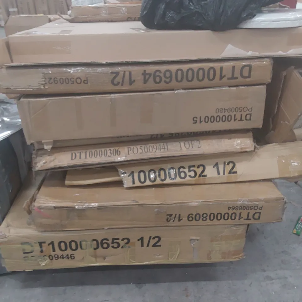 PALLET OF ASSORTED BOXED DINING TABLE PARTS 