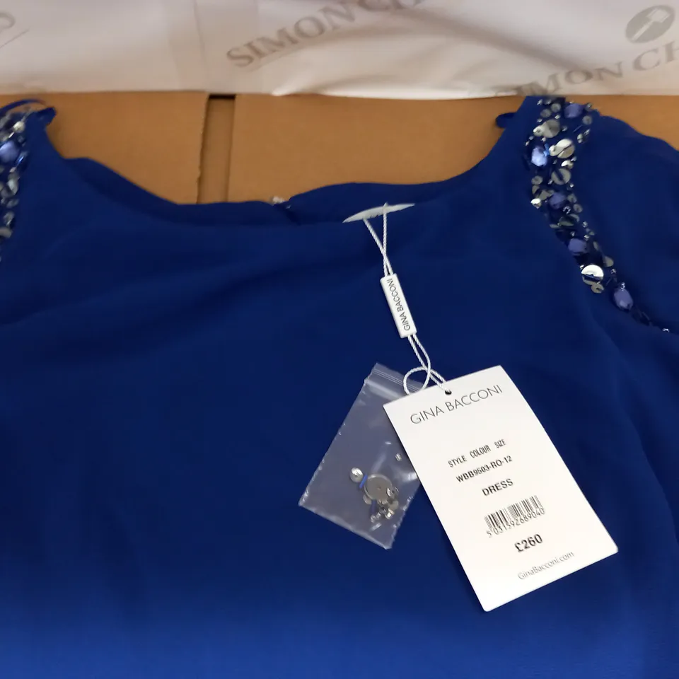 GINA BACCONI BLUE DRESS - 12