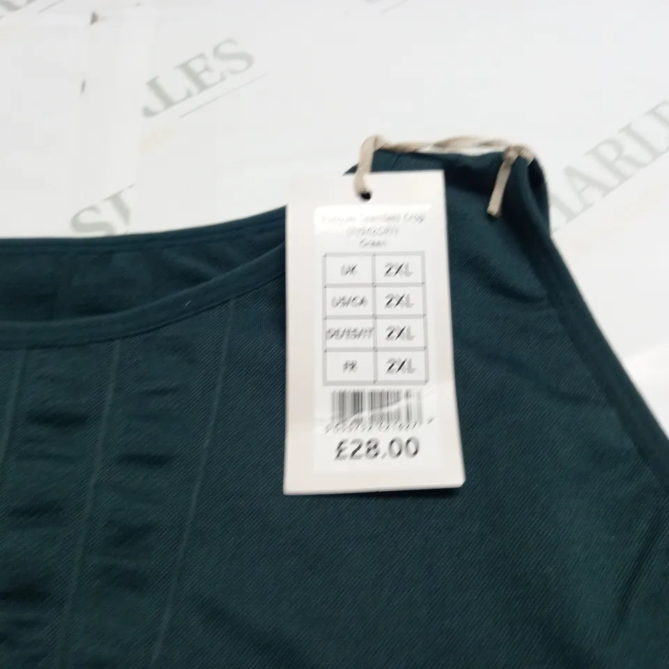 BRAVISSIMO PULLOVER SEAMLESS CROP TOP IN GREEN - 2XL