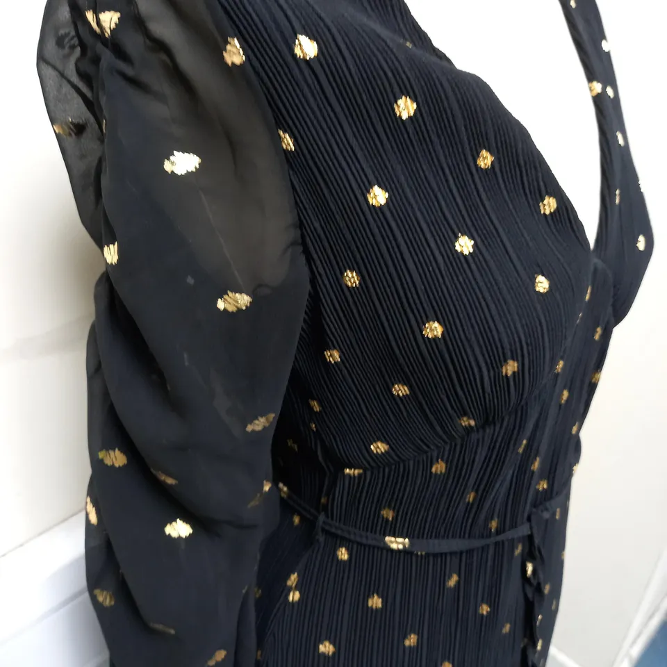 NEVER FULLY DRESSED BLACK V-NECK DRESS - UK 8