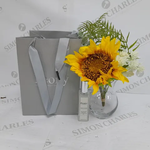 PEONY FRESH FLOWER SCENT VASE AND FLOWER