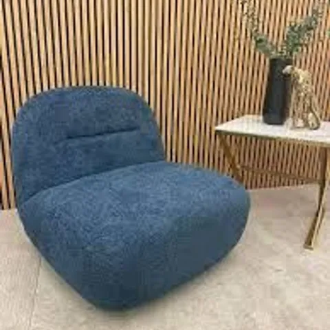 BRAND NEW BOXED MIAMI MY-6495 BLUE FABRIC ARMLESS SWIVEL CHAIR (1 BOX)