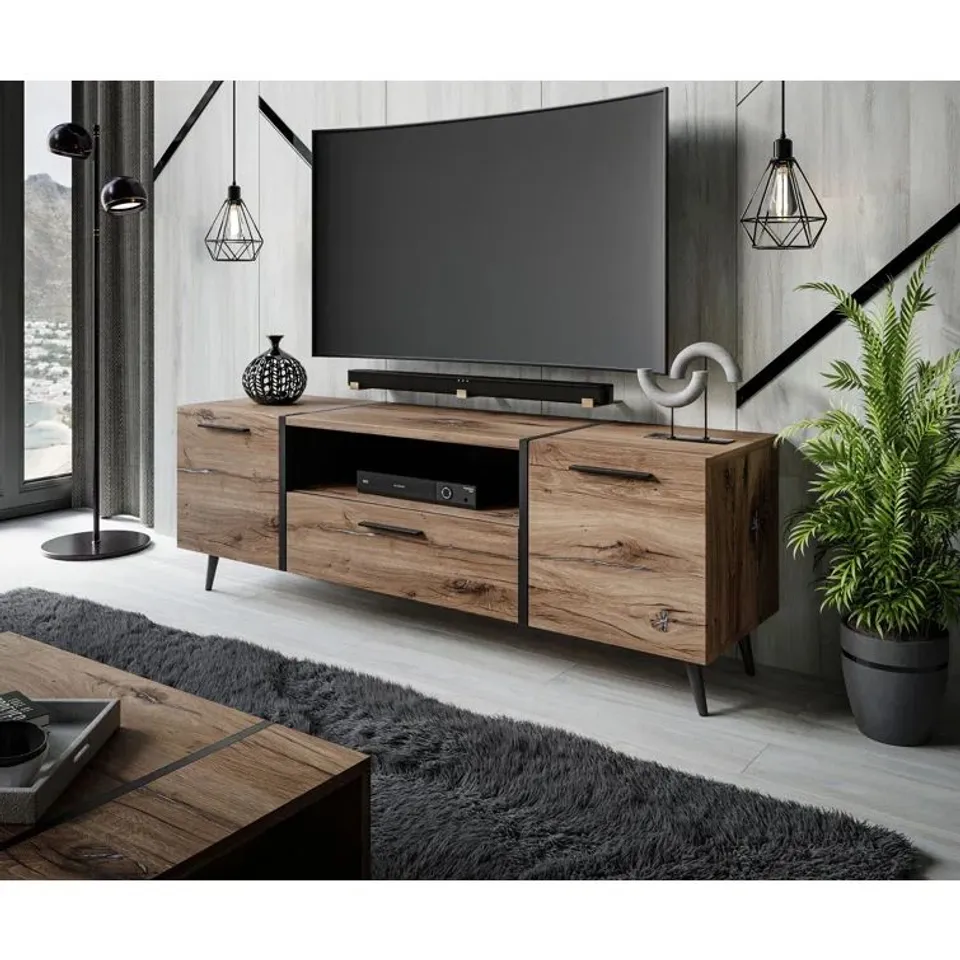 BOXED DOLEZAL TV FURNITURE STAND (3 BOXES)