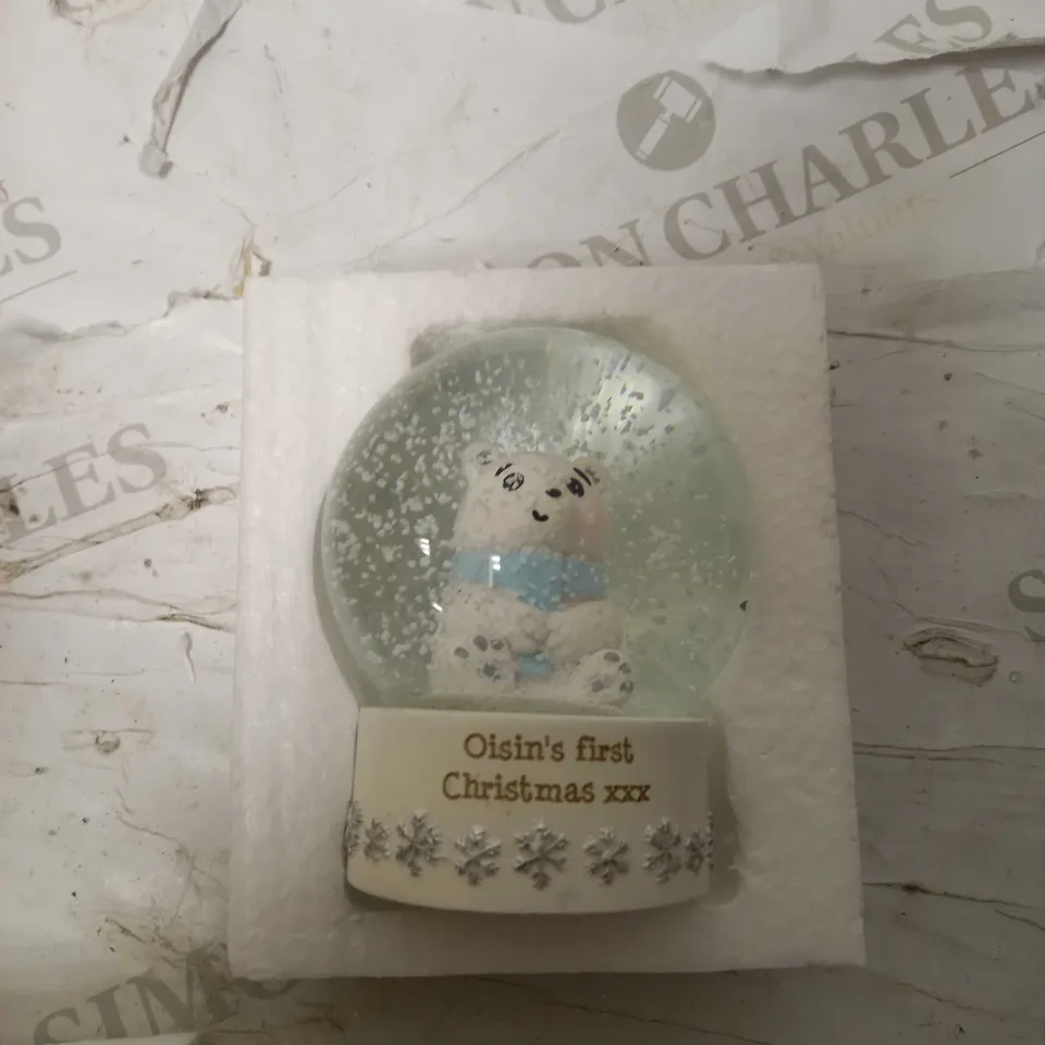 PERSONALISED POLAR BEAR SNOW GLOBE RRP £19.99