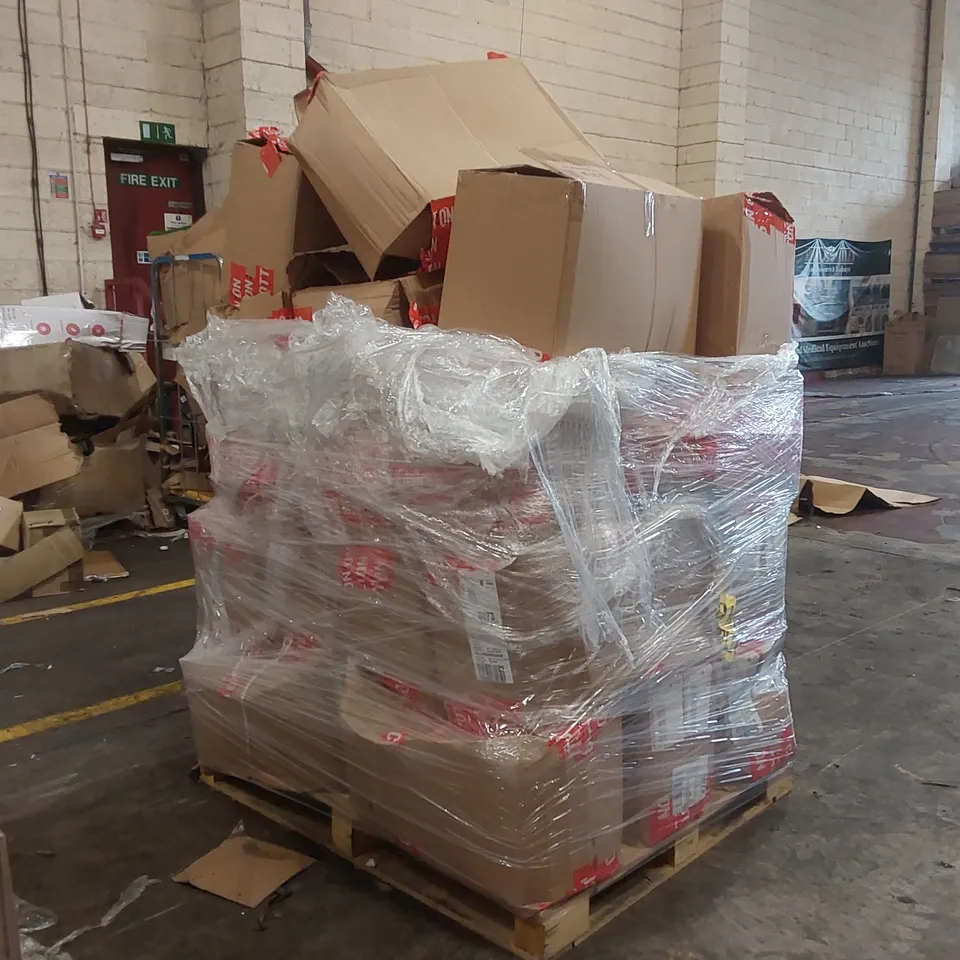 PALLET CONTAINING A LARGE QUANTITY OF BRAND NEW ASSORTED PRODUCTS INCLUDING: JEANS, SUIT TROUSERS, BIKINI BOTTOMS, T-SHIRTS, JUMPERS ECT