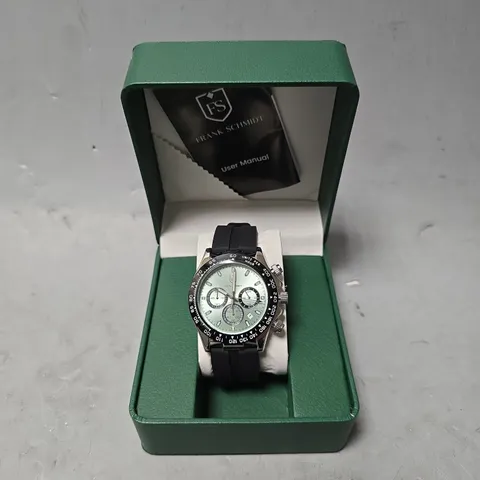 FRANK SCHMIDT WATCH – MULTI FUNCTION SUB DIALS WITH DATE – HQ RUBBER SPORTS STRAP – 3ATM WATER RESISTANT – GIFT BOX INCLUDED