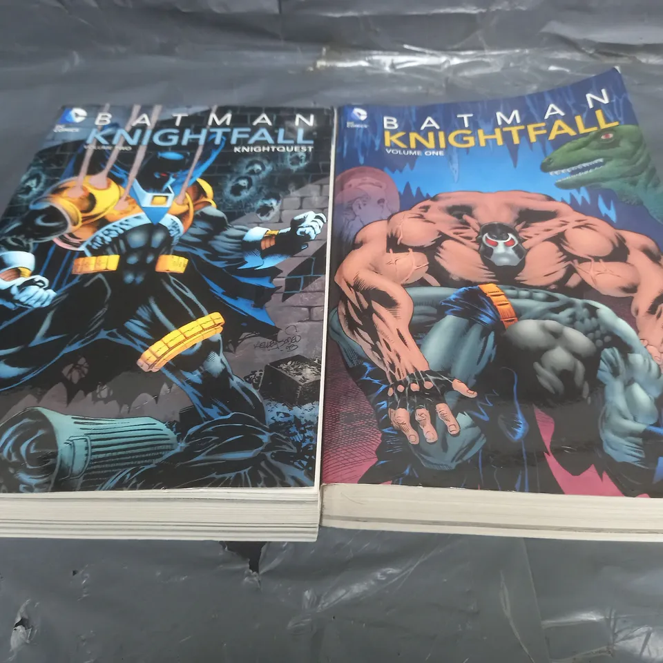 LOT OF 4 DC COMICS BOOKS INCLUDES BATMAN KNIGHTFALL VOL 1&2 AND GREEN ARROW AND THE FLASH VOLUME 1