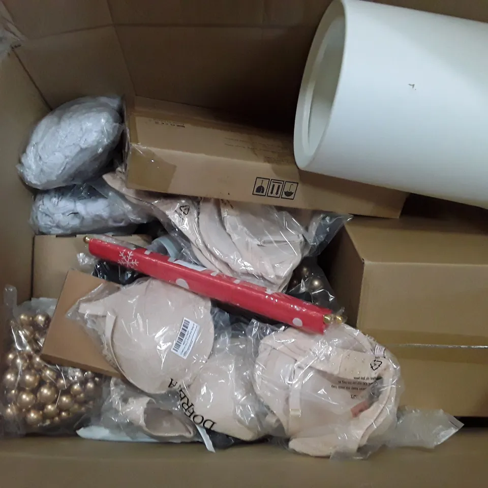 PALLET TO CONTAIN AN ASSORTMENT OF HOUSEHOLD ITEMS TO INCLUDE CLOTHING, CHRISTMAS DECORATIONS AND PHONE CASES ECT