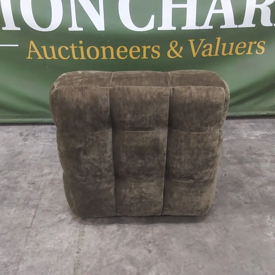 QUALITY DESIGNER JACQUES PUFFED ROBA FABRIC SWIVEL CHAIR - KHAKI GREEN