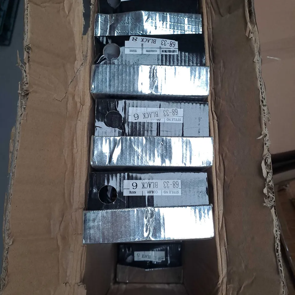 BOX OF APPROXIMATELY 10 PAIRS OF KELSI EMBELLISHED SANDALS IN BLACK - VARIOUS SIZES