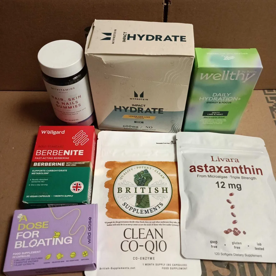 APPROXIAMTELY 15 ASSORTED HEALTH PRODUCTS TO INCLUDE LIVARA, CLEAN CO-Q10, BERBENITE ETC