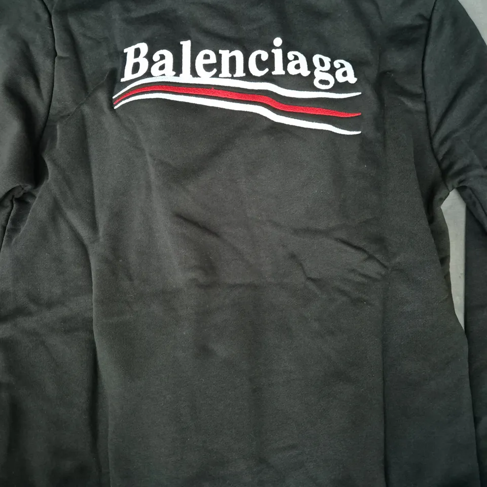 BALENCIAGA LONG SLEEVE HOODIE IN BLACK SIZE SMALL