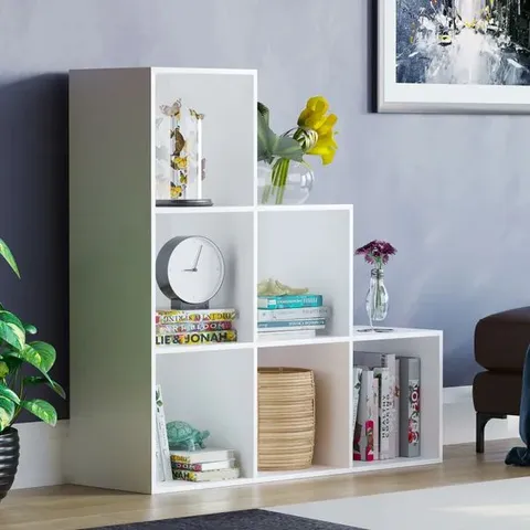 BOXED VIDA DESIGNS DURHAM 6 CUBE STAIRCASE STORAGE UNIT - WHITE (1 BOX)