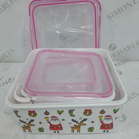 COOK'S ESSENTIALS SET OF 5 CHRISTMAS FOOD STORAGE BOXES