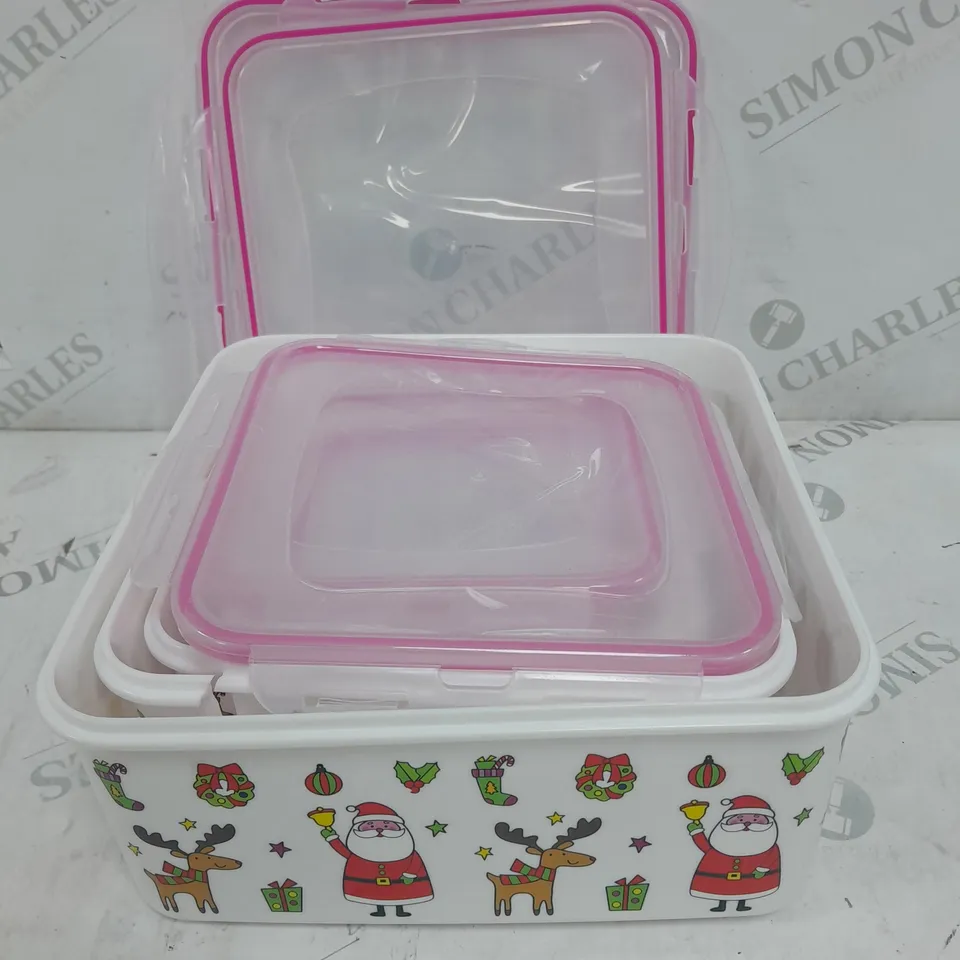 COOK'S ESSENTIALS SET OF 5 CHRISTMAS FOOD STORAGE BOXES