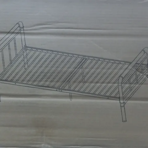 BOXED FREDDIE METAL BEDFRAME IN TEAL - ONE SIZE - COLLECTION ONLY