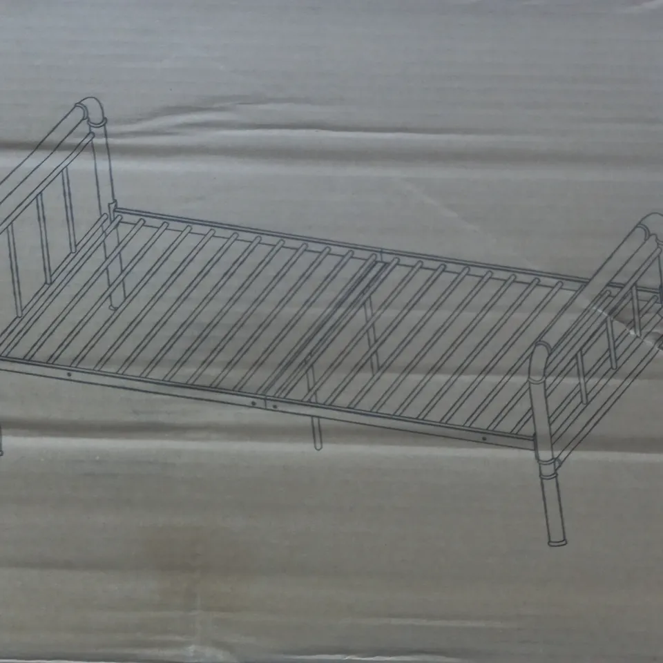 BOXED FREDDIE METAL BEDFRAME IN TEAL - ONE SIZE - COLLECTION ONLY RRP £99