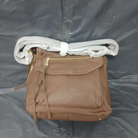 AIMEE KESTENBERG 5TH AVENUE CONVERTIBLE LEATHER SHOULDER BAG - COFFEE
