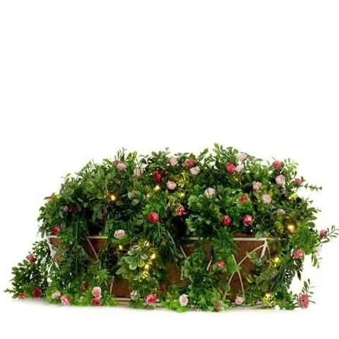 BOXED GARDEN STORIES IN BLOOM PRE LIT FLORAL WINDOW BOX