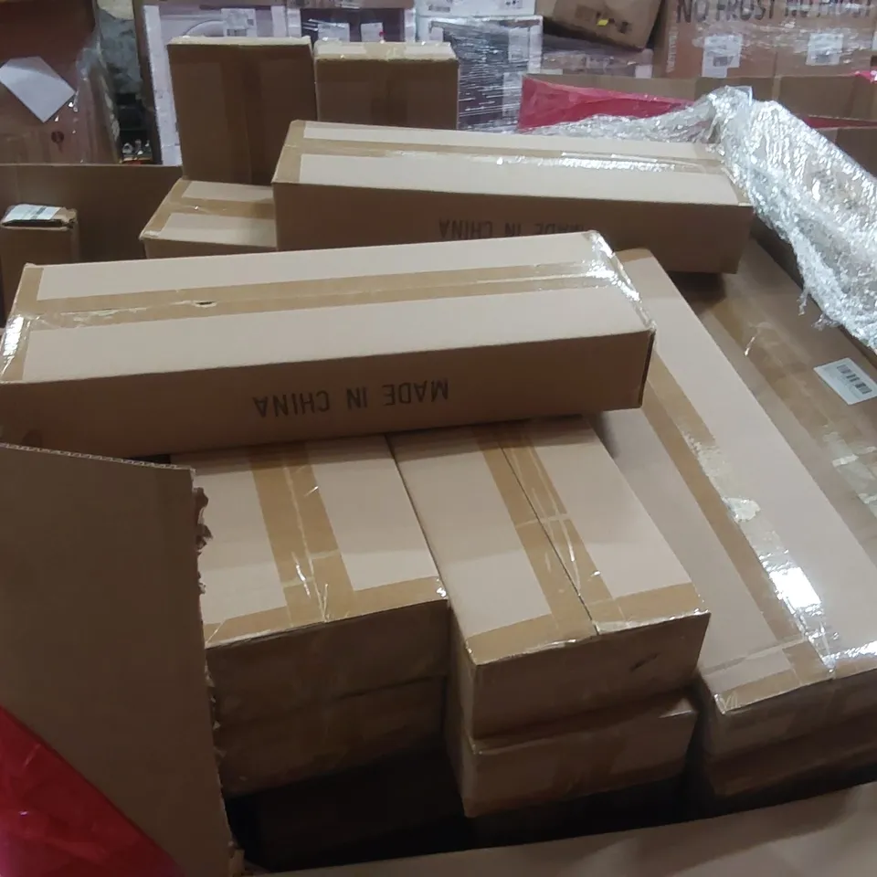 PALLET OF ASSORTED ITEMS INCLUDING: MONITOR STANDS, YOGA MAT ECT