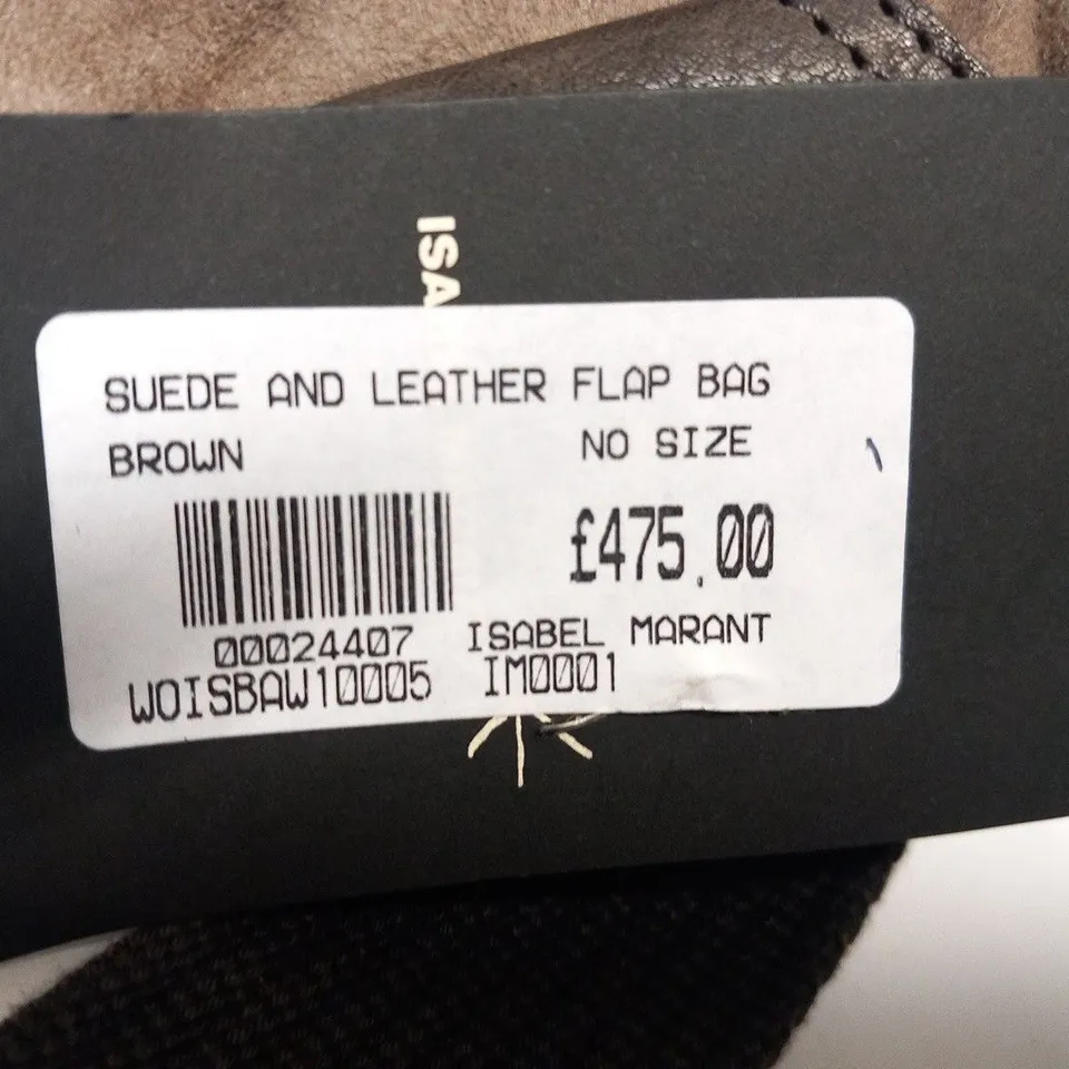 ISABEL MARANT SUEDE AND LEATHER FLAP BAG 