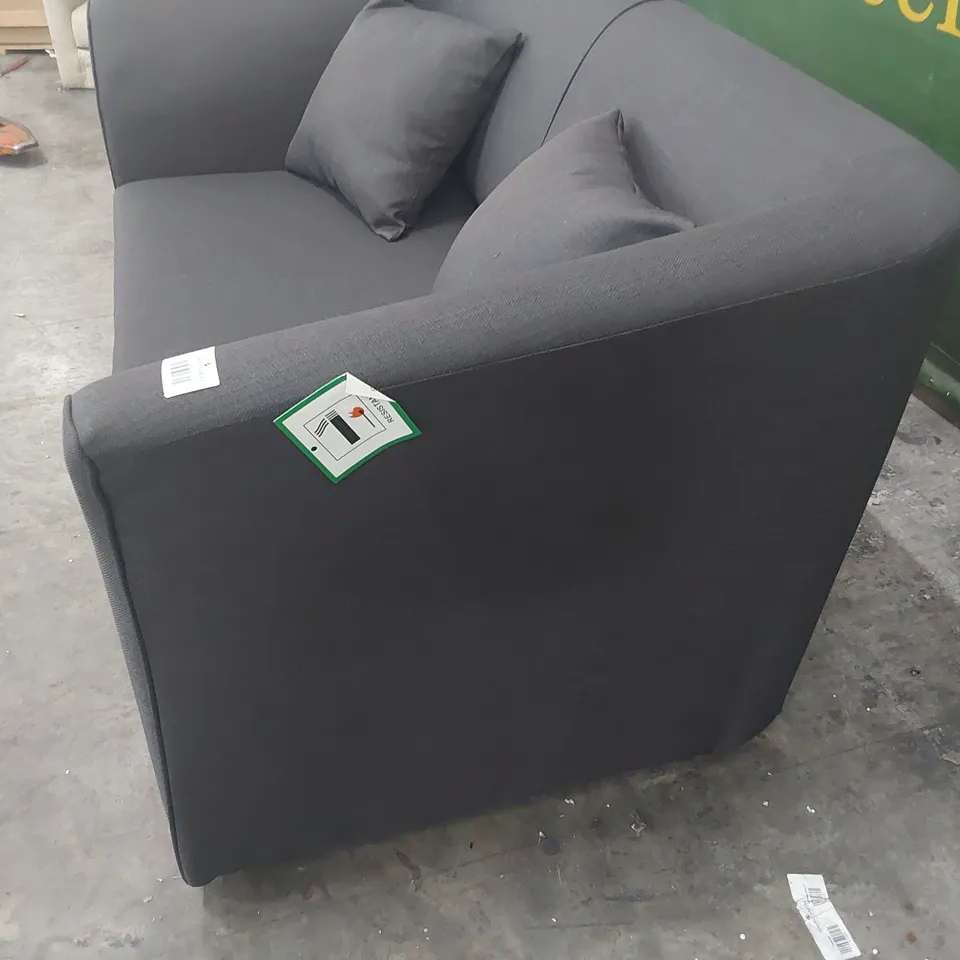DESIGNER TWO SEATER SOFA CHARCOAL FABRIC 