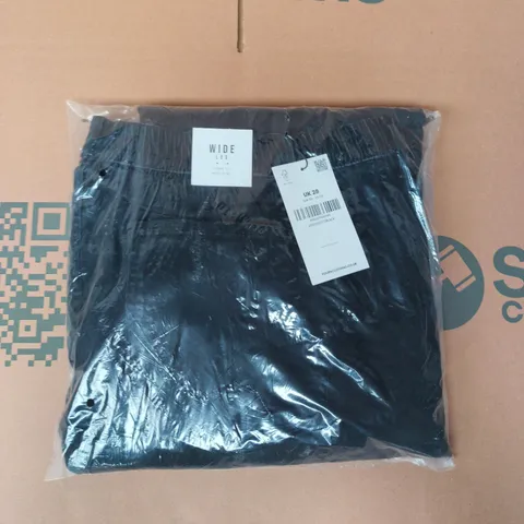 BAGGED YOURS WIDE LEG LOOSE FIT HIGH RISE PANTS IN BLACK SIZE UK 28