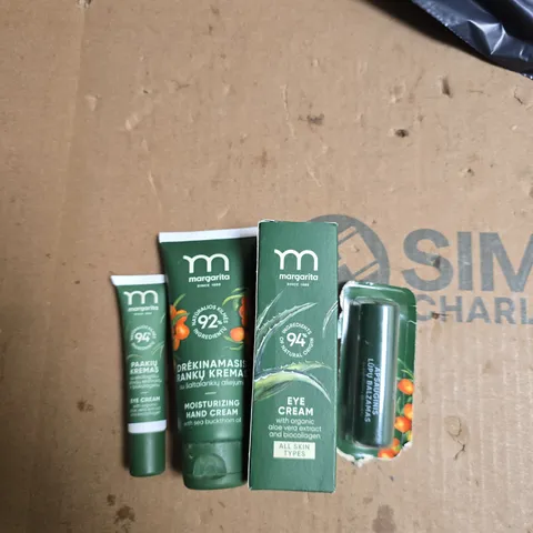 MARGARITA EYE CREAM, HAND CREAM & LIP BALM SET – 4-PIECE SKINCARE PACK